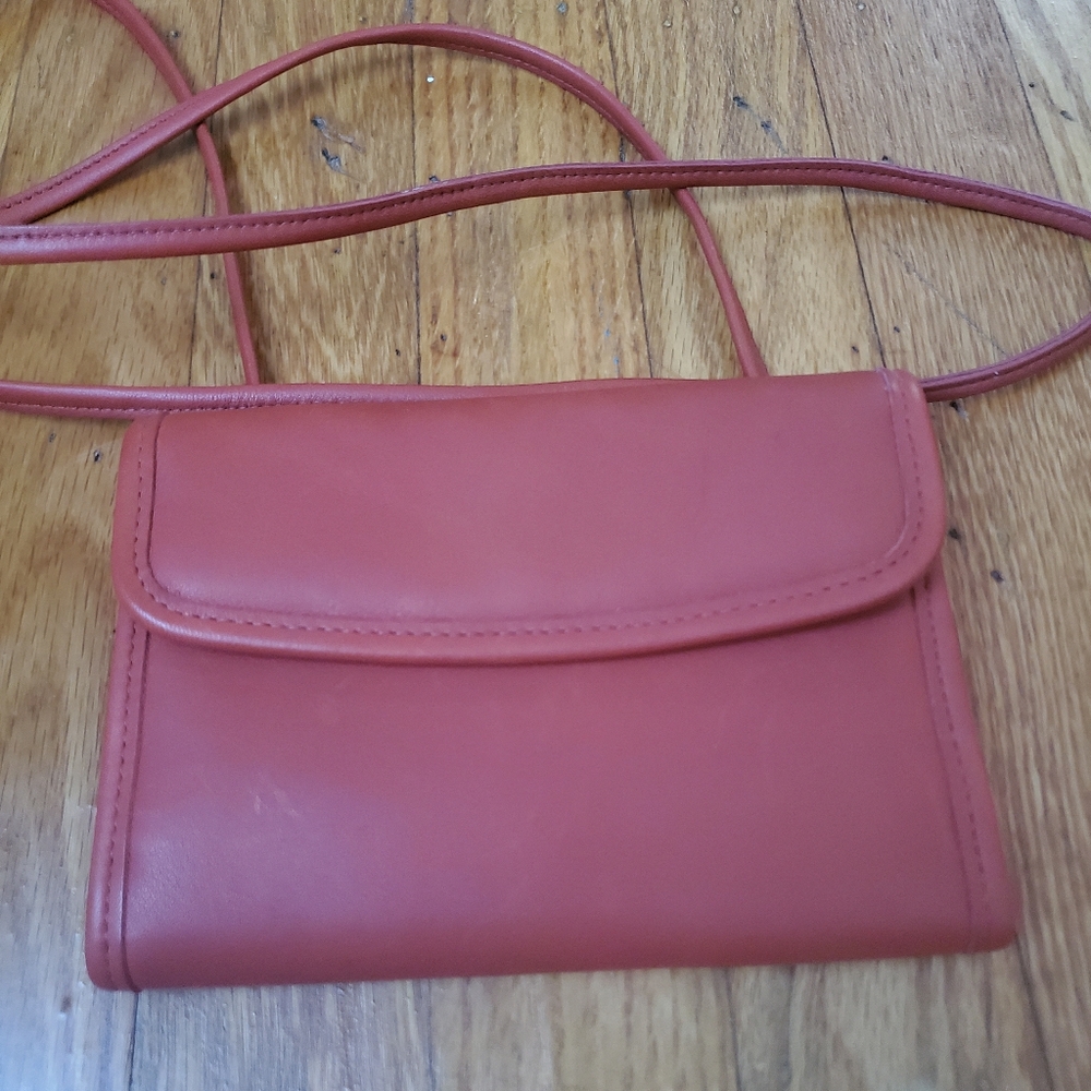 Y2K LEGACY COACH VINTAGE SCARLET LEATHER WALLET CROSBODY BAG WOMEN'S